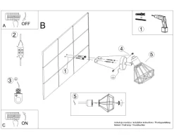 Spot E27 Schwarz Metall Retro verstellbar Wand
