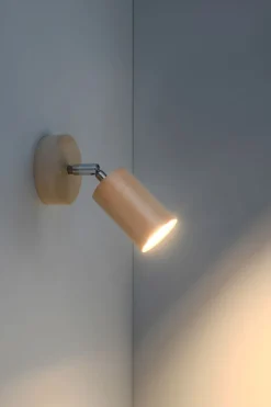 Spot Lampe Holz rund GU10 Modern wohnlich VESUVIA