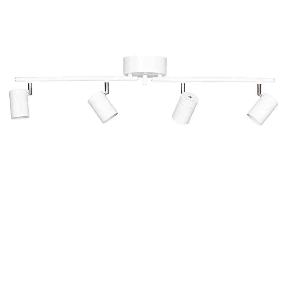 Spot Lampe Metall 83 cm lang Weiß matt GU10 4-flammig