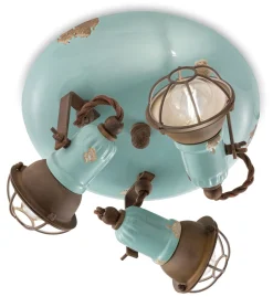 Spot Lampe Metall Keramik E14 verstellbar 3-flammig