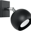 Spot Lampe Retro Schwarz Metall rund klein GU10 FAVONIA