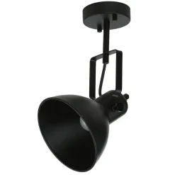 Spot Lampe Schwarz Metall rund Retro DALLAS