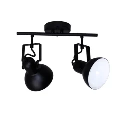 Spot Leuchte Schwarz Metall lang Retro praktisch