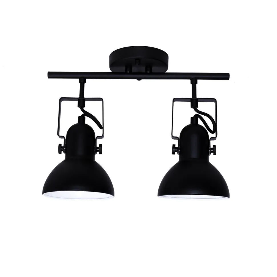 Spot Leuchte Schwarz Metall lang Retro praktisch