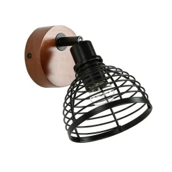 Spot Strahler Holz Metall Retro Design E14 wohnlich