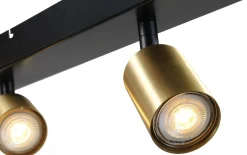 Spot Strahler Schwarz Gold 130 cm lang 5-flammig