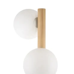 Stehlampe 150 cm klein Holz Glas 3x G9 Dreibein MIEKE