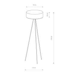 Stehlampe 3-flammig Grau Schwarz E27 154 cm Dreibein