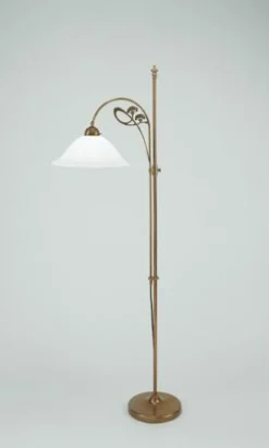 Stehlampe Glas Berliner Messing E27 160 cm wohnlich