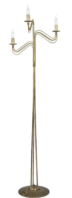 Stehlampe Gold Antik 162cm Rustikal 3-flammig E14