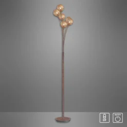 Stehlampe groß Metall Rostbraun Gold 181,2 cm G9 6-flmg