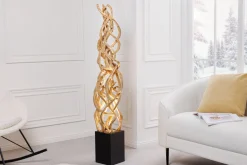 Stehlampe Holz Schwarz Natur 151 cm LED GU10 inklusive