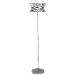Stehlampe Kristall 150 cm klein Art Déco Chrom Klar