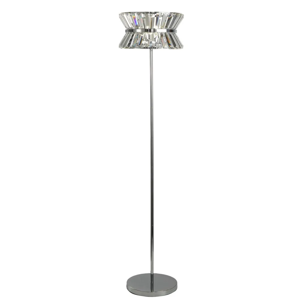 Stehlampe Kristall 150 cm klein Art Déco Chrom Klar