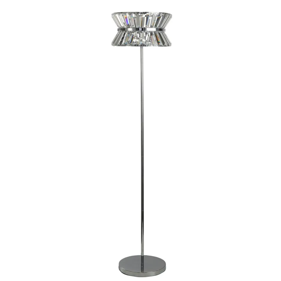 Stehlampe Kristall 150 cm klein Art Déco Chrom Klar