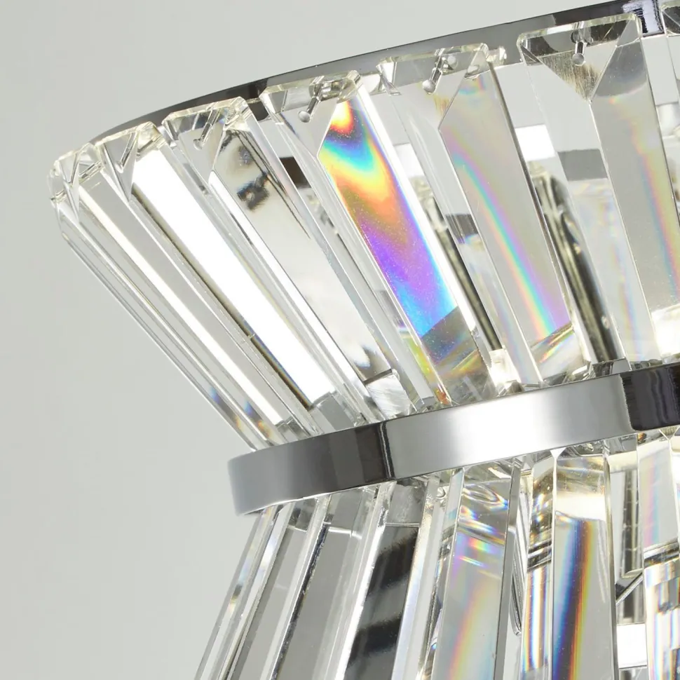 Stehlampe Kristall 150 cm klein Art Déco Chrom Klar