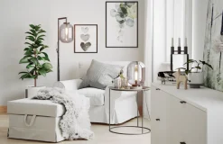 Stehlampe Marmor Fuß 150 cm hoch Retro Design