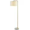 Stehlampe Marmor Sockel 155 cm klein Gold Antik Weiß E27