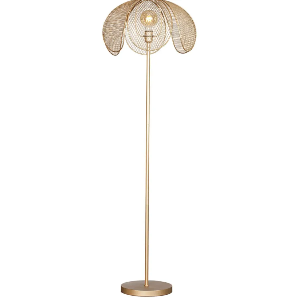 Stehlampe Metall 160 cm in Gold matt E27 Modern Design