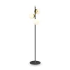 Stehlampe Metall Glas 150 cm hoch in Gold Weiß Schwarz