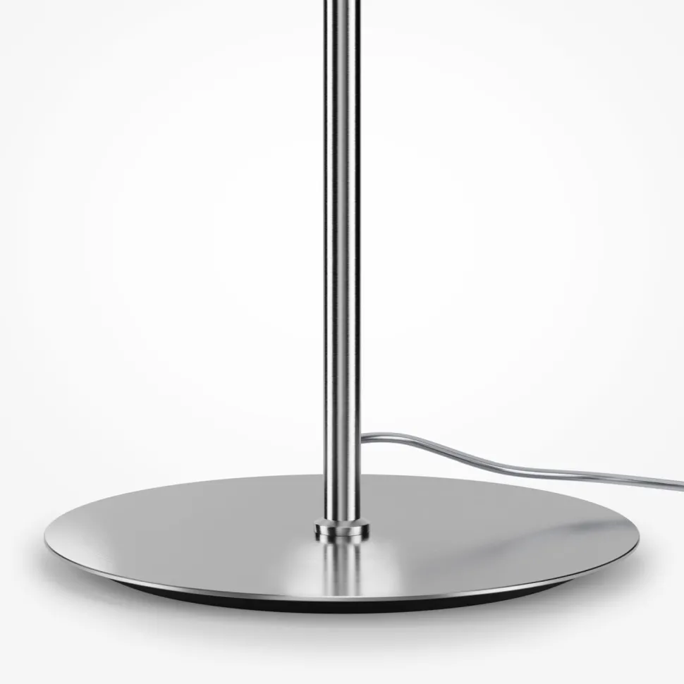 Stehlampe Metall Glas LED 165,5 cm hoch Chrom Weiß Grau