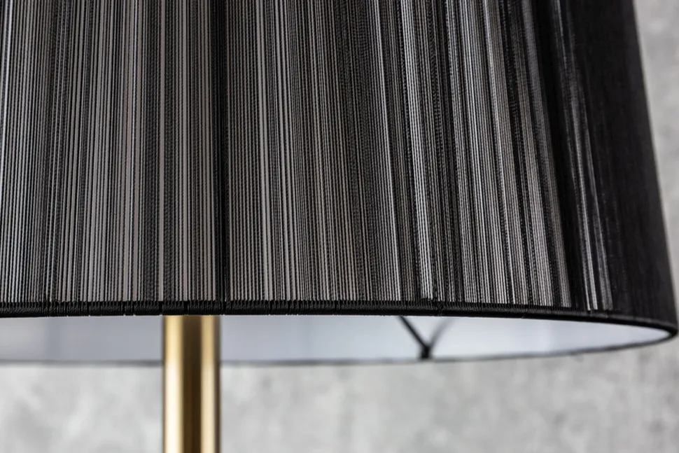 Stehlampe Metall Nylon Gold Schwarz E27 160 cm elegant