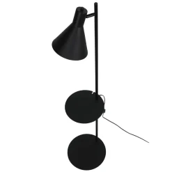 Stehlampe mit Ablage E27 verstellbarer Schirm Schwarz 138 cm