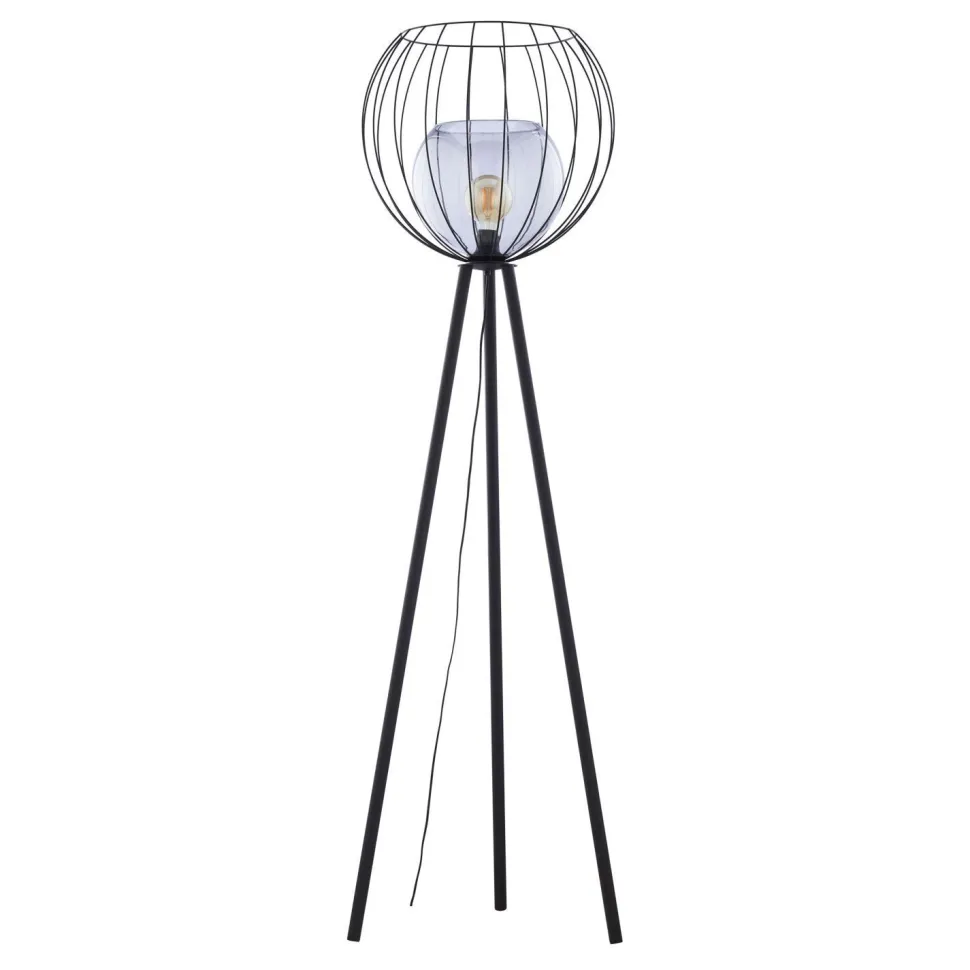 Stehlampe Modern 179 cm hoch Metall Glas Dreibein