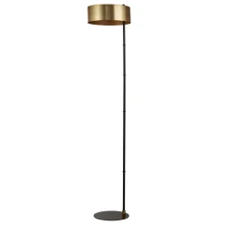 Stehlampe Schwarz Gold E27 149 cm klein Metall Modern