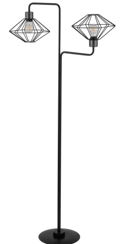 Stehlampe Schwarz Metall Draht H:160 cm E27 dekorativ