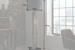 Stehlampe Stoff Holz 177cm hoch blendarm in Schwarz