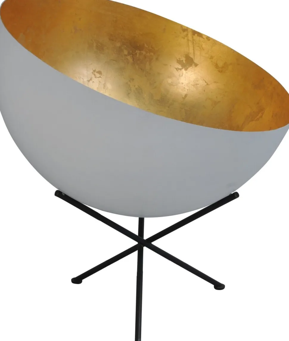 Stehlampe Weiß Gold Ø60cm H:70cm Dreibein LARINO