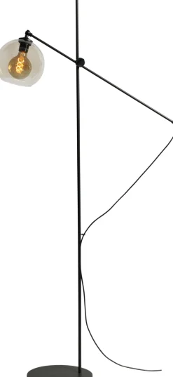 Stehlampe Wohnzimmer 161 cm verstellbar Glas Metall