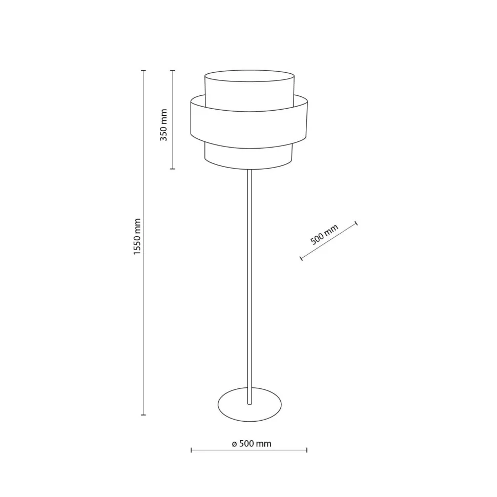 Stehleuchte 155 cm Schwarz Weiß Ø 50 cm Metall Stoff E27