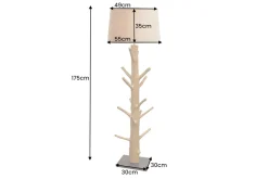 Stehleuchte Beige Stoffschirm Holz 175 cm Handarbeit