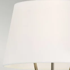 Stehleuchte Dreibein 140 cm klein Metall Stoff Modern