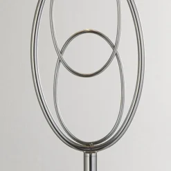 Stehleuchte E27 Stoff Metall niedrig 151 cm Chrom Silber