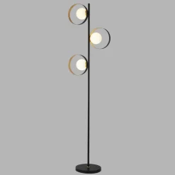 Stehleuchte 3-flammig 149 cm Metall in Schwarz Gold G9