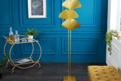 Stehleuchte 3-flammig Metall Gold indirekt E14 160 cm