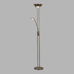 Stehleuchte LED in Messing mit Leselampe 3000 K