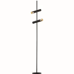 Stehleuchte LED verstellbar 151 cm in Schwarz Gold 3000 K