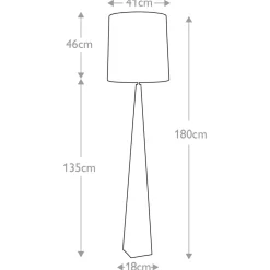 Stehleuchte Modern Metall Stoff 181 cm hoch E27 PILAR