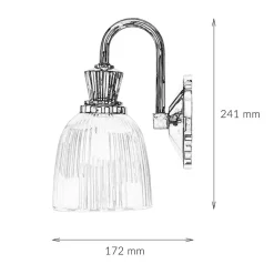 Stilvolle Badleuchte mit LED IP44 Riffelglas COSTILLA