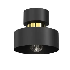 Stilvolle Deckenlampe in Schwarz Gold Ø20,5 cm E27 Loft