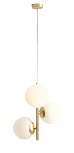 Stilvolle Hängelampe in Messing Weiß L:46 cm E27 elegant