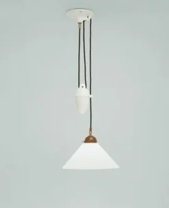 Stilvolle Hängelampe Messing Glas Weiß E27 Ø30 cm rund