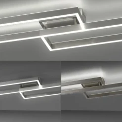 Stilvolle LED Deckenlampe Silber Fernbedienung dimmbar