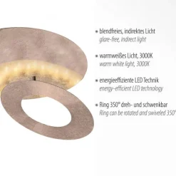 Stilvolle LED Deckenleuchte schwenkbar 6 W in Blattgold