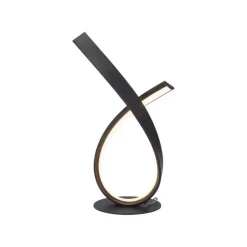 Stilvolle LED Tischlampe in Rostbraun 38,5 cm dimmbar