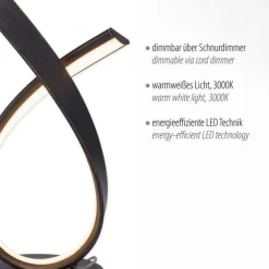 Stilvolle LED Tischlampe in Rostbraun 38,5 cm dimmbar